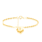 Load image into Gallery viewer, 18K Real Gold Linked Heart Bracelet