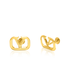 Load image into Gallery viewer, 18K Real Gold C.V Screw Earring Set