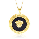 Load image into Gallery viewer, 18K Real Gold Round Black V.R.C Necklace