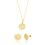 Load image into Gallery viewer, 18K Real Gold Flower Screw Jewelry Set