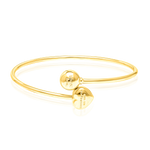 Load image into Gallery viewer, 18K Real Gold Heart Ball Bangle