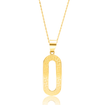 Load image into Gallery viewer, 18K Real Gold Long Oval Necklace