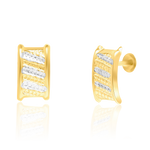 Load image into Gallery viewer, 18K Real Gold 2 Color Square Screw Earrings