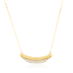 Load image into Gallery viewer, 18K Real Gold Half Curved Stone Necklace