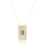 Load image into Gallery viewer, 18K Real Gold Elegant Square Stone Necklace