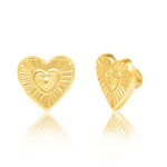 Load image into Gallery viewer, 18K Real Gold Heart Screw Earrings
