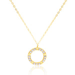 Load image into Gallery viewer, 18K Real Gold Stone Round Necklace