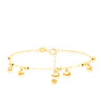 Load image into Gallery viewer, 18K Real Gold Hanging Heart Bracelet