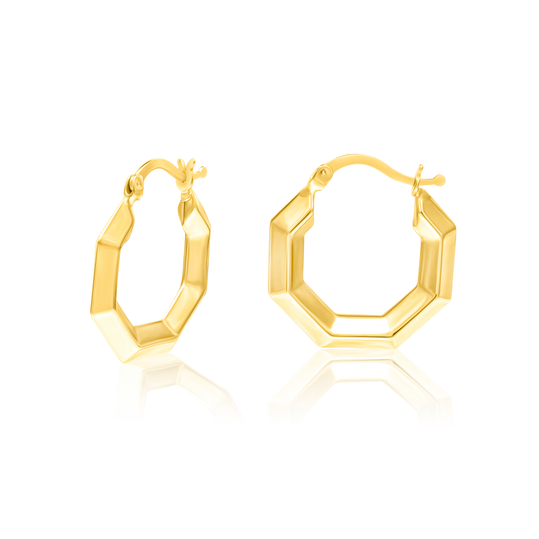 18K Real Gold Earring Set