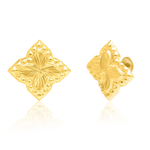 Load image into Gallery viewer, 18K Real Gold Flower Screw Earrings