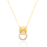 Load image into Gallery viewer, 18K Real Gold Panther Red Stone Necklace