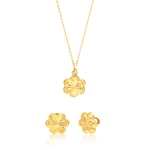 Load image into Gallery viewer, 18K Real Gold Flower Screw Jewelry Set