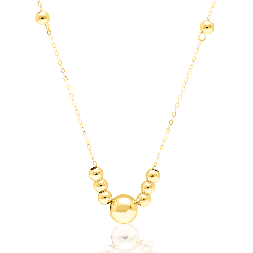 18K Real Gold Ball Seed Necklace