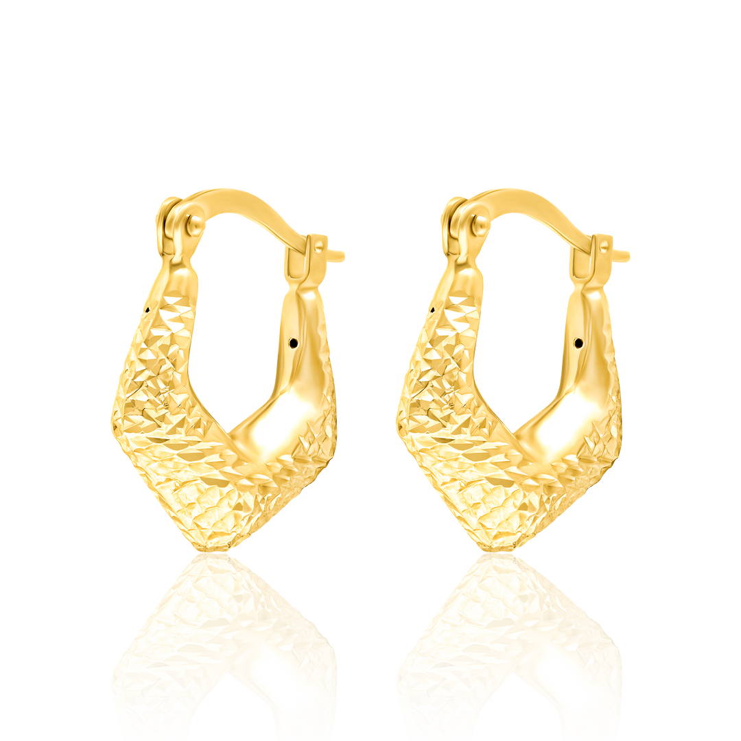 18K Real Gold Arrow Shape Earring Set