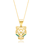 Load image into Gallery viewer, 18K Real Gold Green Panther Necklace