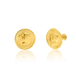 Load image into Gallery viewer, 18K Real Gold Round Screw Earring Set