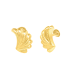 Load image into Gallery viewer, 18K Real Gold Feather Screw Earrings