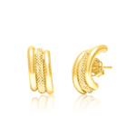 Load image into Gallery viewer, 18K Real Gold Half Curved Earring Set