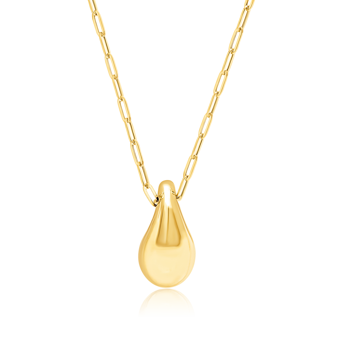 18K Real Gold Drop Necklace