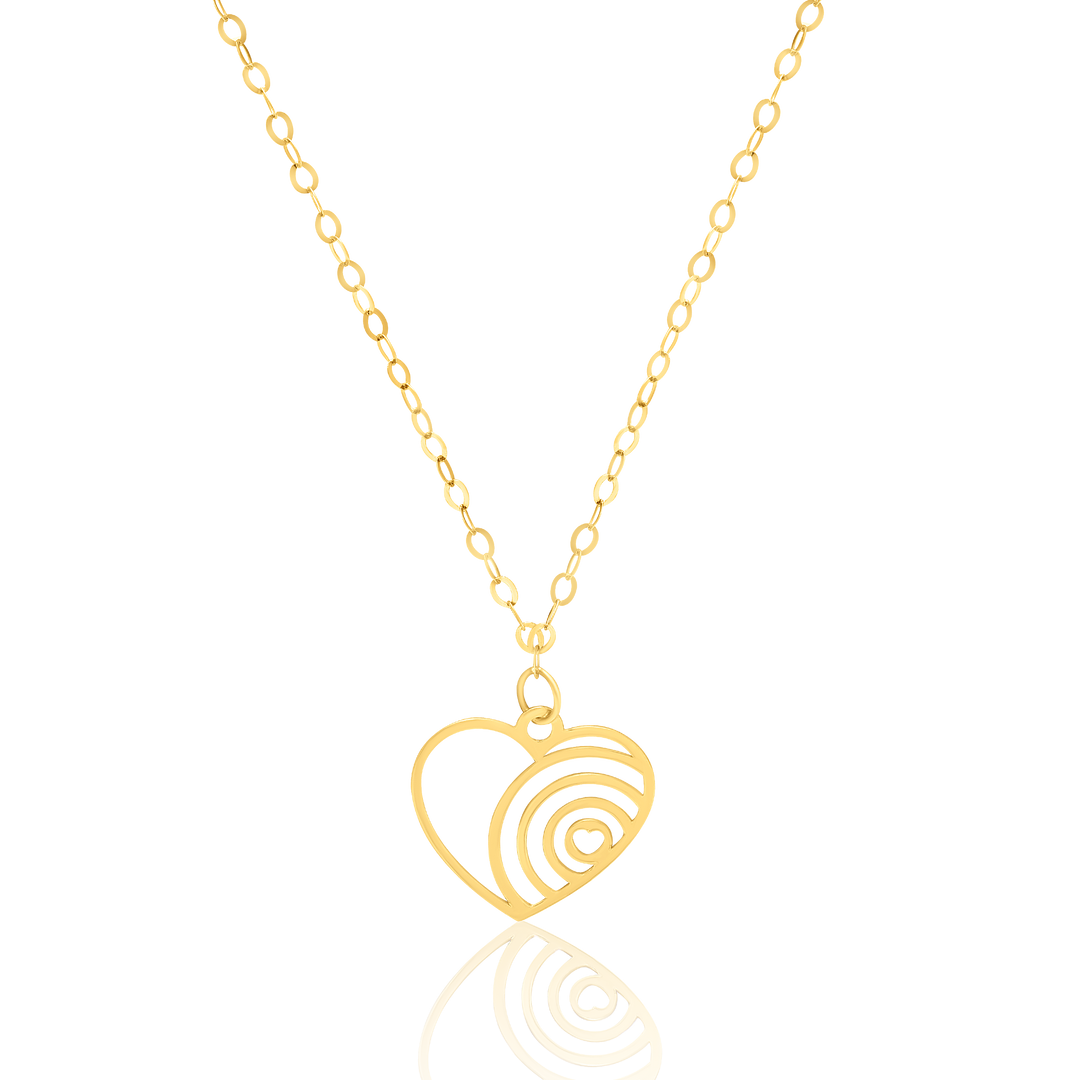 18K Real Gold Heart Necklace