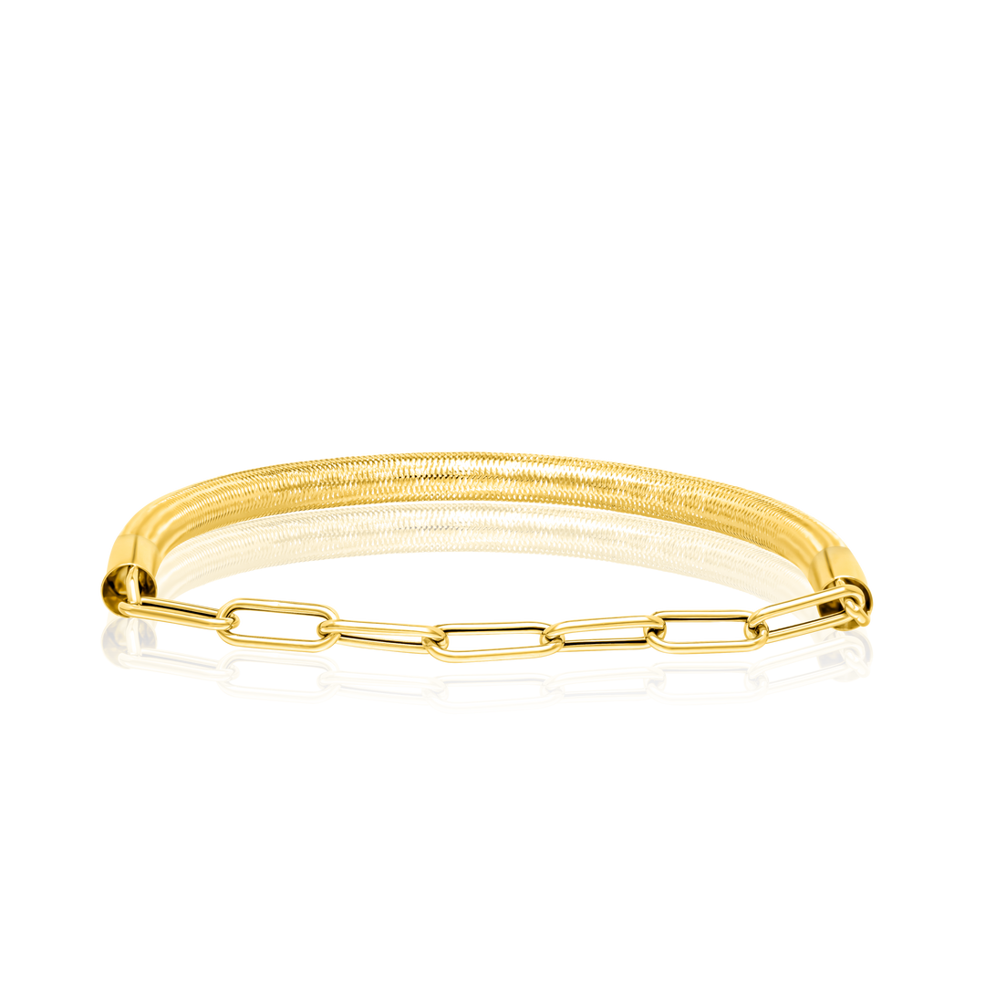 18K Real Gold Elastic Linked Bangle