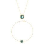 Load image into Gallery viewer, 18K Real Gold C.D Green Jewelry Set