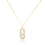 Load image into Gallery viewer, 18K Real Gold Stone Square Necklace
