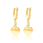 Load image into Gallery viewer, 18K Real Gold Hanging Heart Earring Set