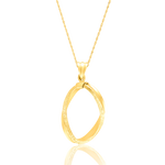 Load image into Gallery viewer, 18K Real Gold Oval Twisted Necklace