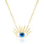 Load image into Gallery viewer, 18K Real Gold Evil Eye Stone Necklace