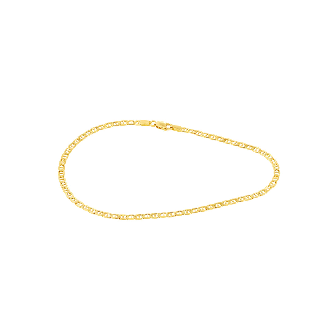 18K Real Gold Flat Linked Anklet