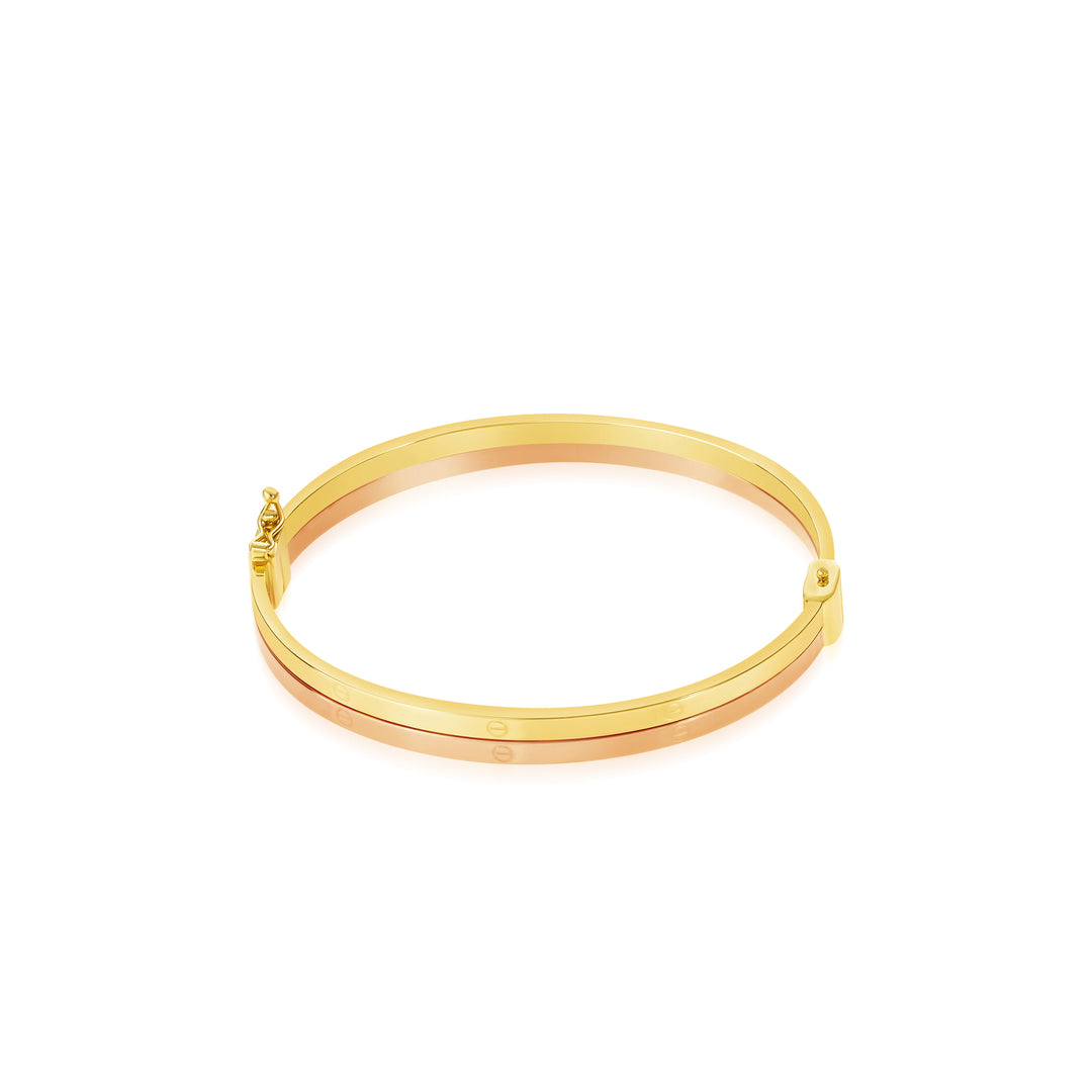 18K Real Gold Elegant 2 Layer Bangle