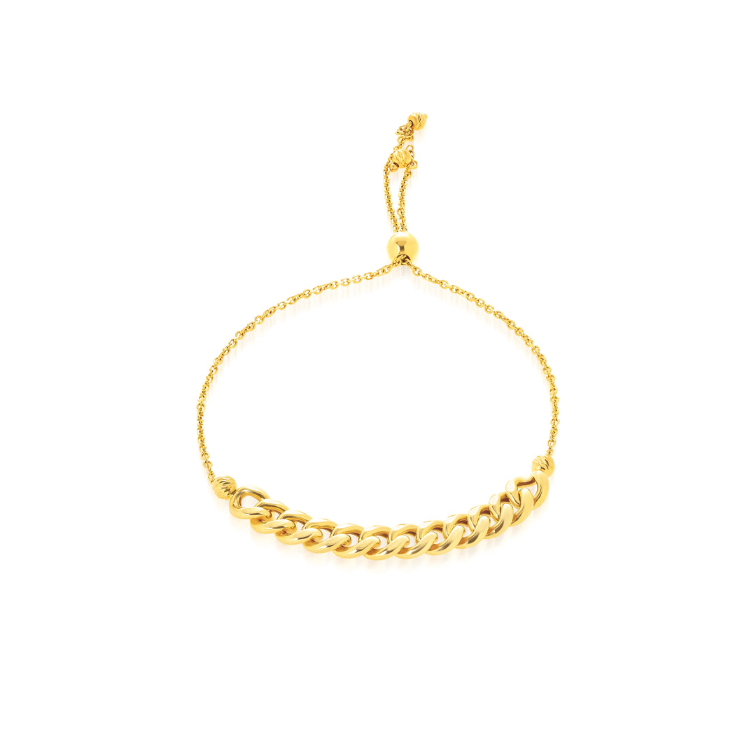 18K Real Gold Half Linked Bracelet