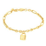Load image into Gallery viewer, 18K Real Gold Linked Lock Bracelet