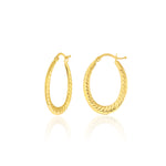 Load image into Gallery viewer, 18K Real Gold Oval Loop Earrings