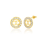 Load image into Gallery viewer, 18K Real Gold Elegant C.H Stone Earrings