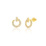 Load image into Gallery viewer, 18K Real Gold Stone Earrings