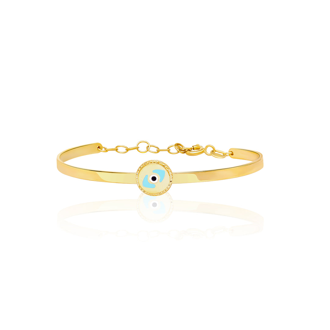 18K Real Gold Round Eye Kids Bangle