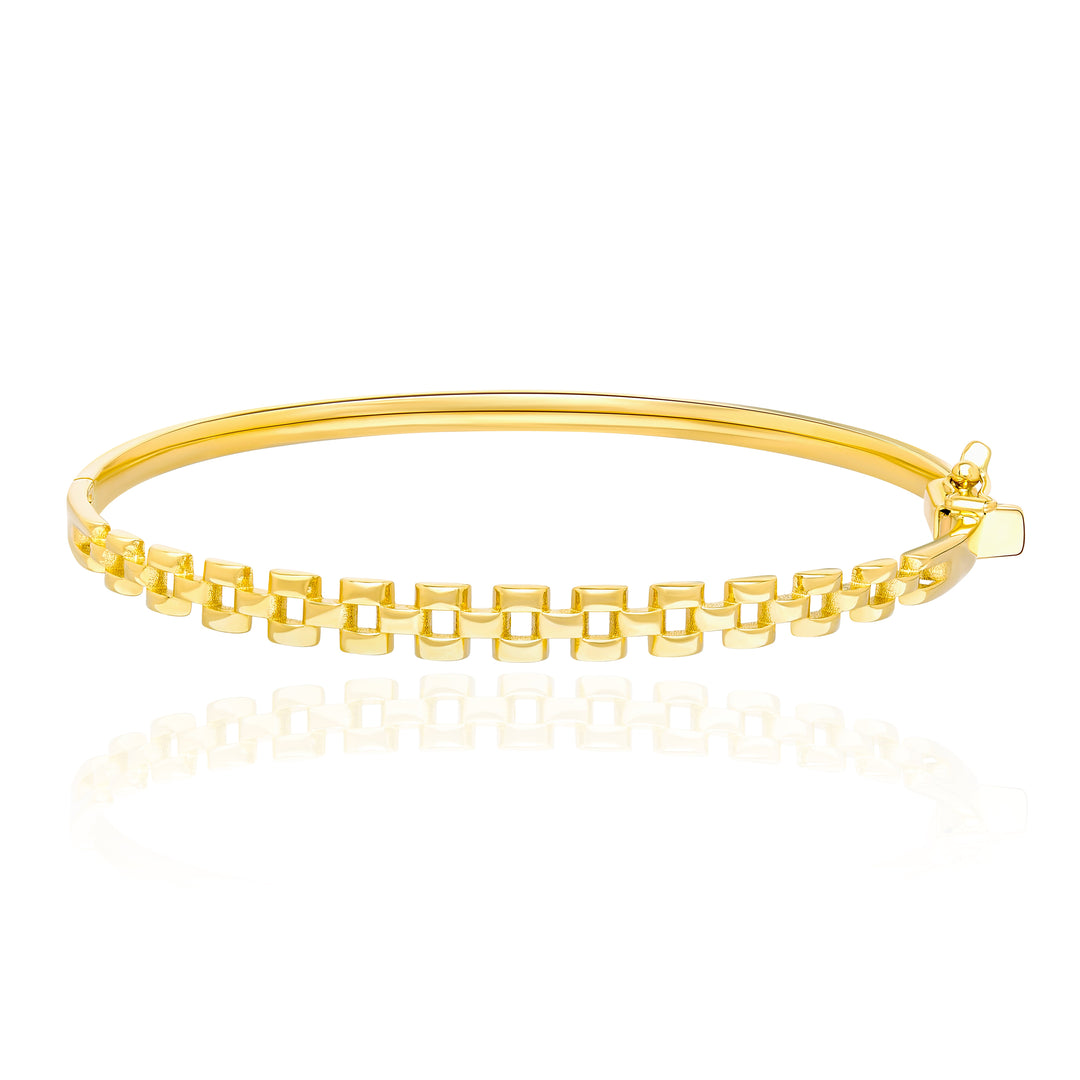 18K Real  Gold 2 Layer Linked Bangle