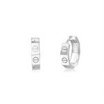 Load image into Gallery viewer, 18K Real White Gold Round Earring Set