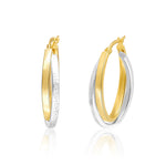 Load image into Gallery viewer, 18K Real Gold 2 Color Round Earring Set