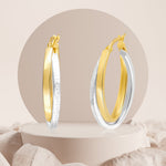 Load image into Gallery viewer, 18K Real Gold 2 Color Round Earring Set