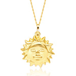 Load image into Gallery viewer, 18K Real Gold Sun Necklace