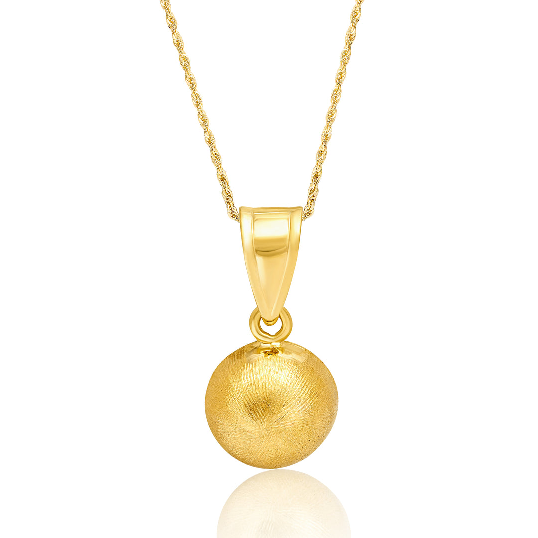 18K Real Gold Half Ball Necklace