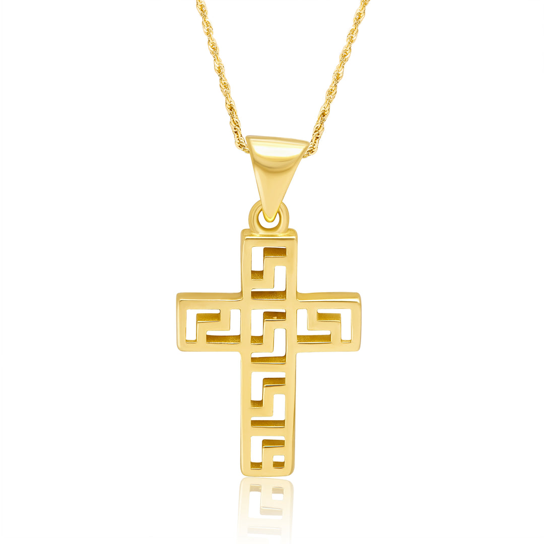 18K Real Gold Cross Necklace