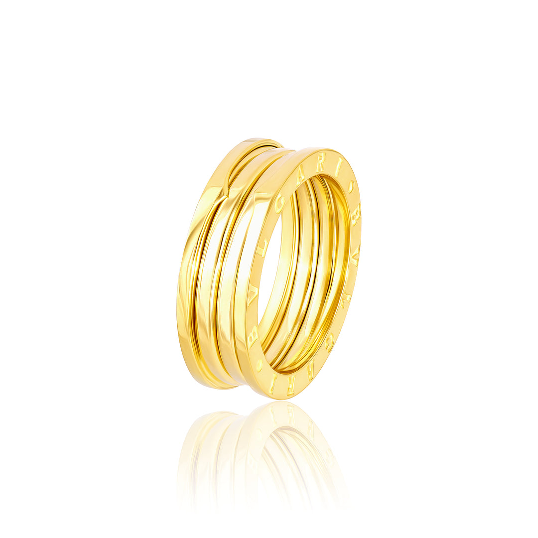 18K Real Gold Round Ring