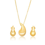 Load image into Gallery viewer, 18K Real Gold Curved Drop Jewelry Set