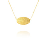 Load image into Gallery viewer, 18K Real Gold Oval Pendant Necklace