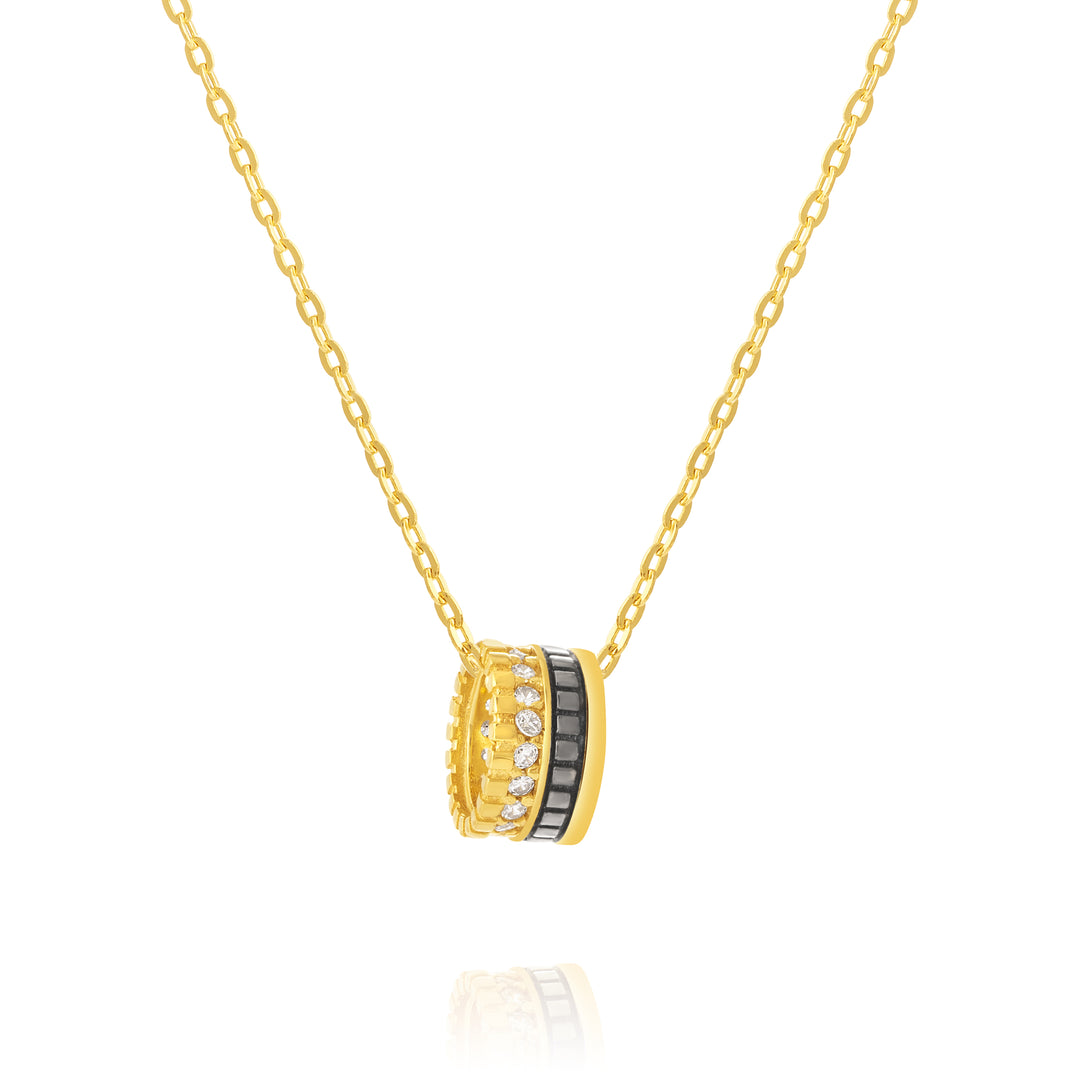18K Real Gold Movable Circle Necklace