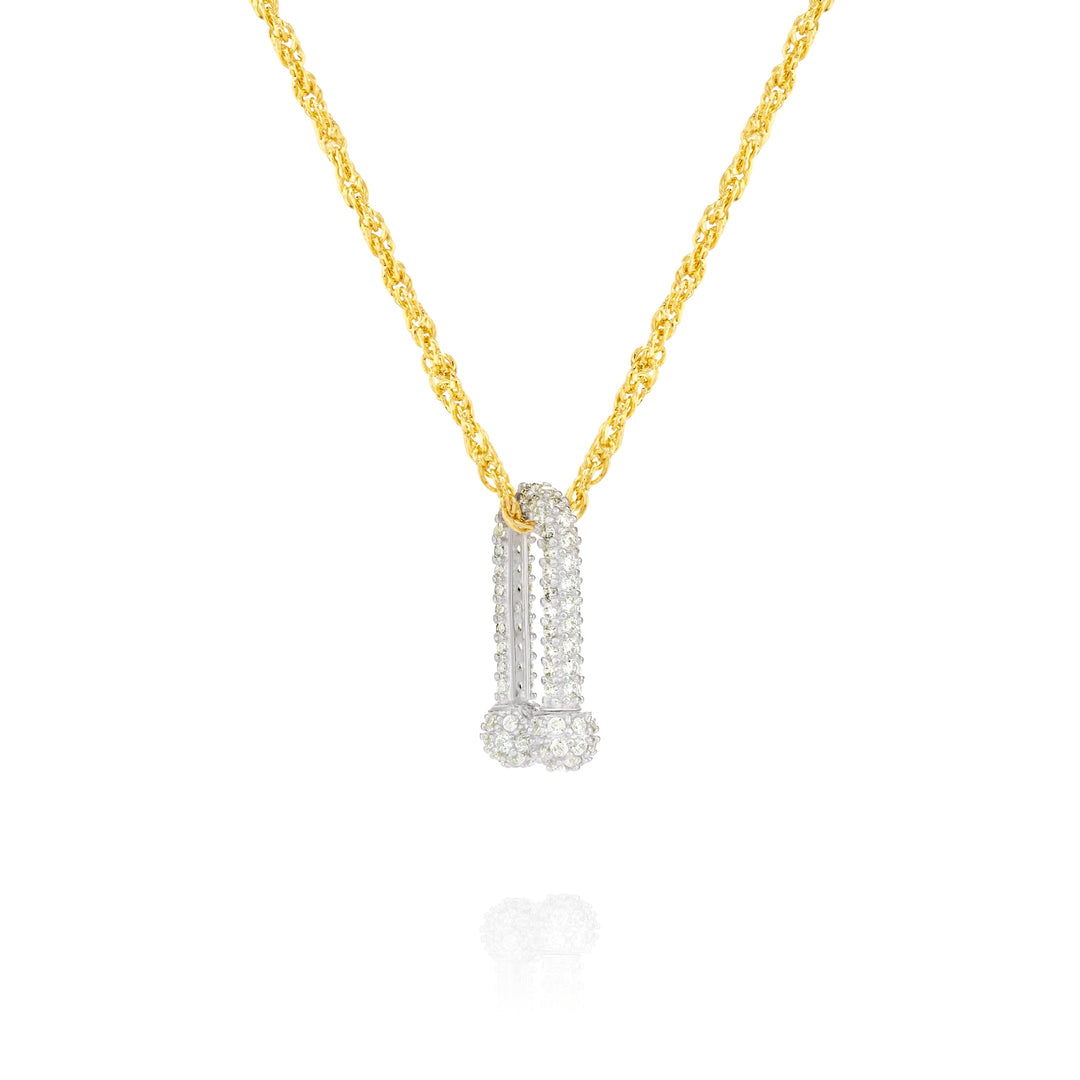 18K Real Gold White U-Link Necklace
